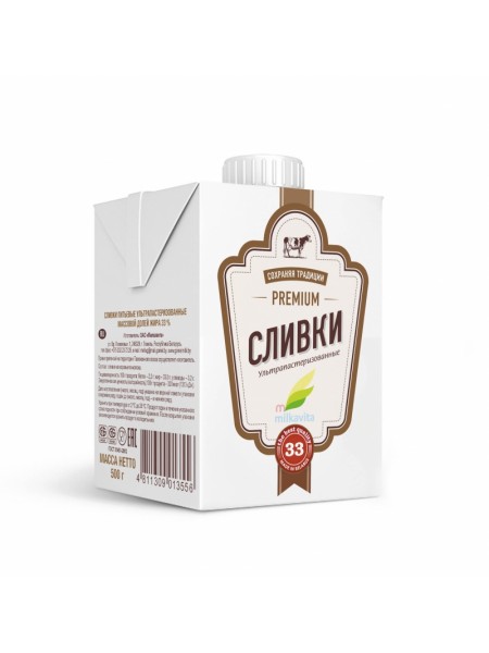 Сливки ультрапаст. 33% 1000г*12 ТБА-Сквер Милкавита Сливки ультрапаст. 33% 1000г*12 ТБА-Сквер Милкавита